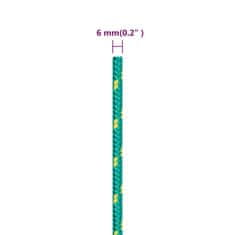 Vidaxl Lodné lano zelené 6 mm 100 m polypropylén