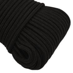 Vidaxl Pracovné lano čierne 4 mm 100 m polyester