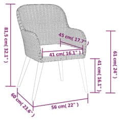 Vidaxl 7-dielna záhradná jedálenská súprava so sedákmi hnedá