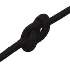 Vidaxl Pracovné lano čierne 3 mm 50 m polyester