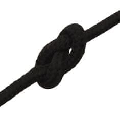Vidaxl Pracovné lano čierne 4 mm 50 m polyester