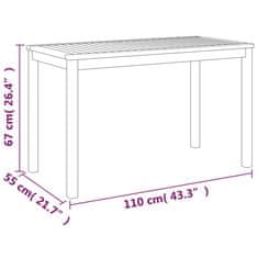 Petromila vidaXL Záhradný stôl 110x55x67 cm akáciový masív