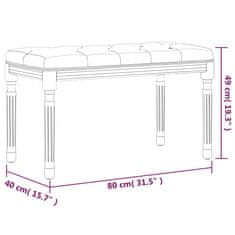 Vidaxl Lavička tmavosivá 80x40x49 cm zamat
