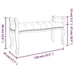 Vidaxl Lavička tmavosivá 110x45x60 cm látka