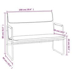 Vidaxl Lavička tmavosivá 100x64x80 cm látka