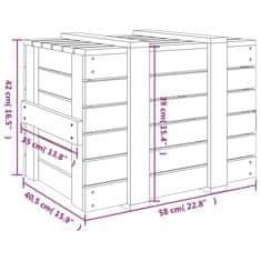 Petromila vidaXL Úložný box medovo-hnedý 58x40,5x42 cm masívna borovica