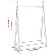 Vidaxl Stojan na šaty medovohnedý 100x45x150 cm masívna borovica