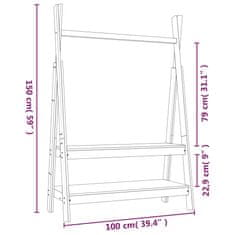 Vidaxl Stojan na šaty biely 100x45,5x150 cm masívna borovica