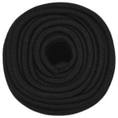 Vidaxl Pracovné lano čierne 12 mm 50 m polyester