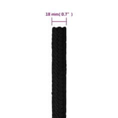 Vidaxl Pracovné lano čierne 18 mm 25 m polyester