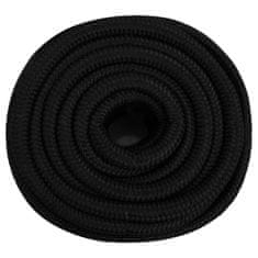 Vidaxl Pracovné lano čierne 20 mm 100 m polyester