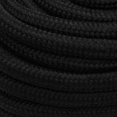 Vidaxl Pracovné lano čierne 20 mm 100 m polyester