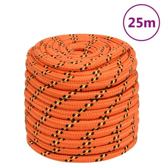 Vidaxl Lodné lano oranžové 16 mm 25 m polypropylén