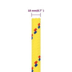 Vidaxl Lodné lano žlté 18 mm 25 m polypropylén