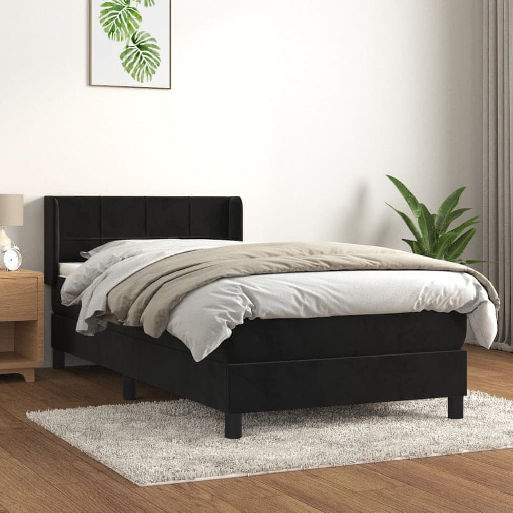 Petromila vidaXL Posteľný rám boxspring s matracom čierny 80x200 cm zamat