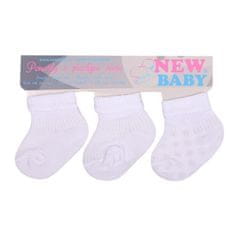 NEW BABY Dojčenské pruhované ponožky New Baby biele - 3ks 56 (0-3m)