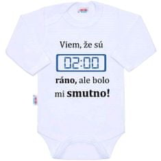 NEW BABY Body s potlačou New Baby 02:00 hodiny ráno 68 (4-6m)