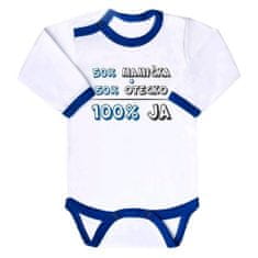 NEW BABY Body s potlačou New Baby 50% MAMIČKA + 50% OTECKO - 100% JA modré 56 (0-3m)
