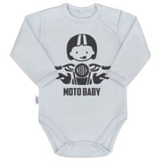 NEW BABY Body s potlačou New Baby Moto baby sivé 86 (12-18m)