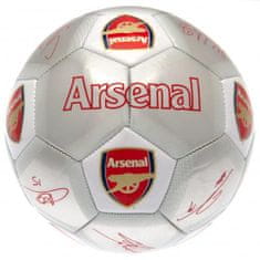 FAN SHOP SLOVAKIA Futbalová lopta Arsenal FC Signatures Silver veľkosť 5