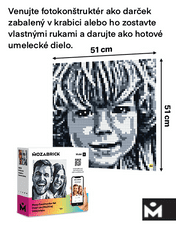 Skladačka, puzzle, lego-puzzle, Pixel-Art, mozaika, stavebnica. Foto-konštruktér. Súprava S. Stolová hra na premenu obľúbených fotografií na Pixel-art. Súpravy na vytváranie obrázkov z kociek.