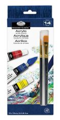 Royal &amp; Langnickel Akrylové barvy ARTIST 12x12ml + 2 štětce