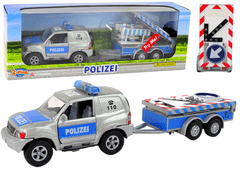 Lean-toys Auto Polícia s prívesom Cestné značky Kov HXCL009