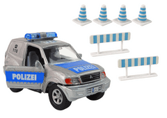 Lean-toys Auto Polícia s prívesom Cestné značky Kov HXCL009