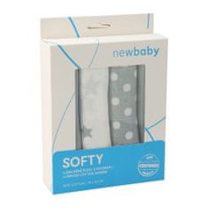 NEW BABY Látkové bavlnené plienky New Baby s potiskom 70 x 70 cm 4 ks šedo-biele 