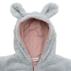 NEW BABY Luxusný detský zimný overal New Baby Teddy bear šedo ružový 74 (6-9m)
