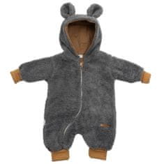 NEW BABY Luxusný detský zimný overal New Baby Teddy bear sivý 68 (4-6m)
