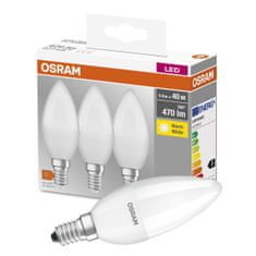 Osram 3x LED žiarovka E14 B35 5W = 40W 470lm 2700K Teplá biela 300°