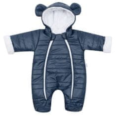 NEW BABY Zimná dojčenská kombinéza s kapucňou s uškami New Baby Pumi blue 56 (0-3m)