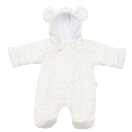 NEW BABY Zimná dojčenská kombinéza s kapucňou s uškami New Baby Pumi cream 68 (4-6m)