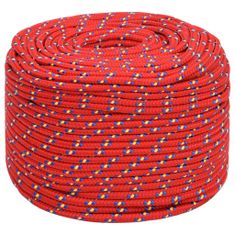 Vidaxl Lodné lano červené 10 mm 500 m polypropylén
