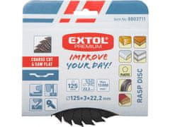 Extol Premium Kotúč rašpľový/pílový na drevo, O 125x3x22,2mm, hrubý sek