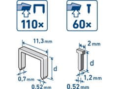 Extol Craft Sponkovačka/klincovačka aku, 4V Li-ion, 1300mAh, USB nabíjanie