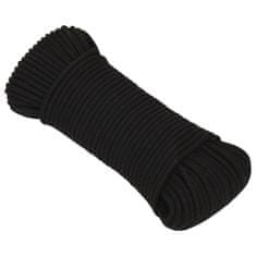 Vidaxl Pracovné lano čierne 3 mm 100 m polyester