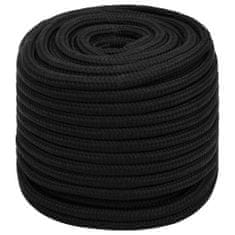 Vidaxl Pracovné lano čierne 18 mm 25 m polyester