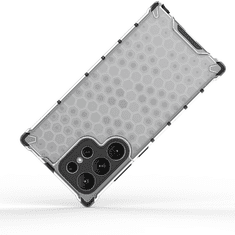 IZMAEL Honeycomb pancierové puzdro so silikónovým rámom pre Samsung Galaxy S23 Ultra - Modrá KP24377