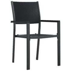 Vidaxl Záhradné stoličky 2 ks čierne plastové ratanový vzhľad