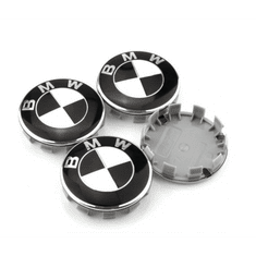 BB-Shop BMW čiapky biela/čierna 68 mm 4 kusy