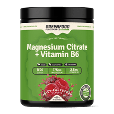 GreenFood Nutrition Performance Magnesium Citrate + Vitamín B6 420g - Malina