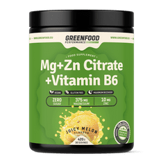 GreenFood Nutrition Performance Mg + ZN Citrate + Vitamín B6 420g - Melón