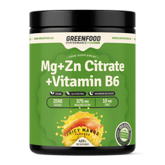 GreenFood Nutrition Performance Mg + ZN Citrate + Vitamín B6 420g - Mango