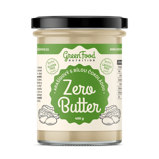 GreenFood Nutrition Zero Butter Arašidový krém s bielou čokoládou 400g