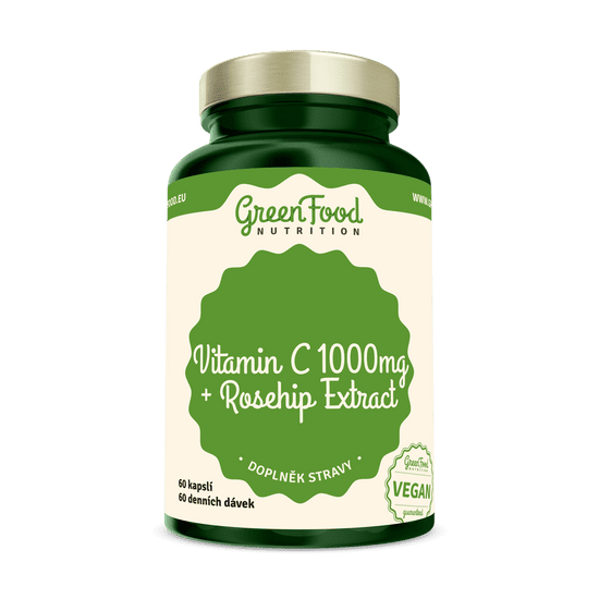 GreenFood Nutrition Vitamín C 1000 + Extrakt zo šípok 60 kapsúl