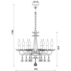 ACA ACA Lighting Crystal závesné svietidlo BLK80388PCMG