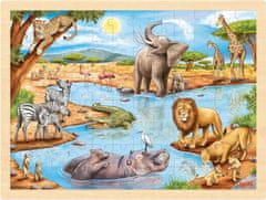 Goki Drevené puzzle Africká savana 96 dielikov