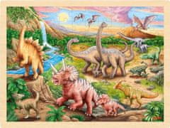Goki Drevené puzzle Dinosaurí chodník 96 dielikov